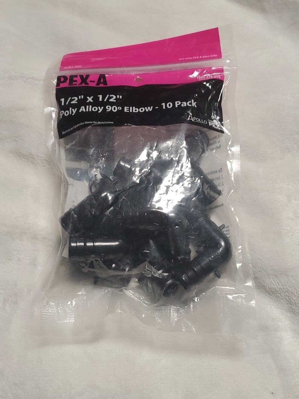 Apollo PEX‑A 1/2 x 1/2 x 1/2 Poly Alloy Tee EPXPAT1210PK 10‑Pack NEW